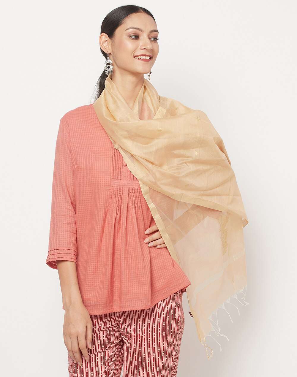 Cotton Silk Woven Chanderi Stole