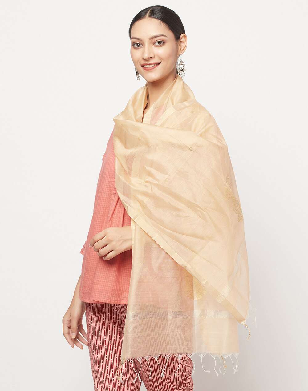 Cotton Silk Woven Chanderi Stole