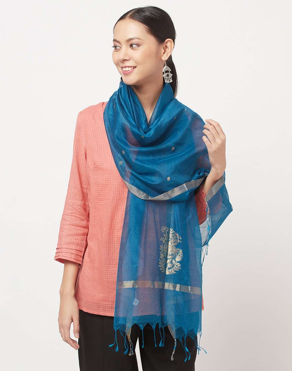 Cotton Silk Woven Chanderi Stole