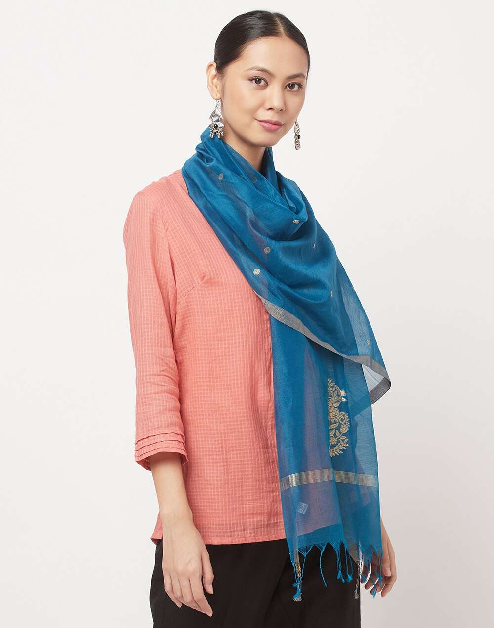 Cotton Silk Woven Chanderi Stole