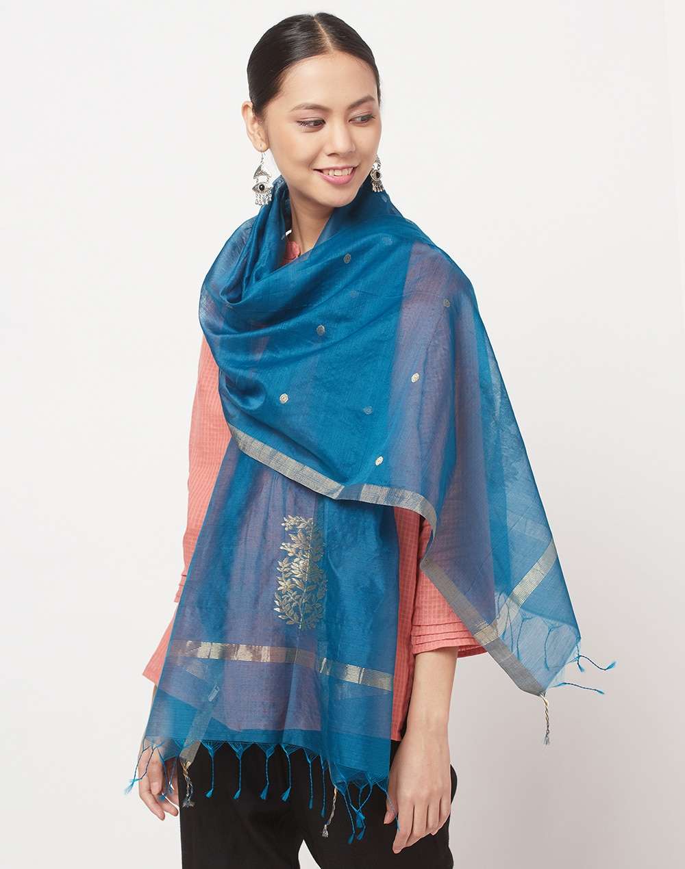 Cotton Silk Woven Chanderi Stole