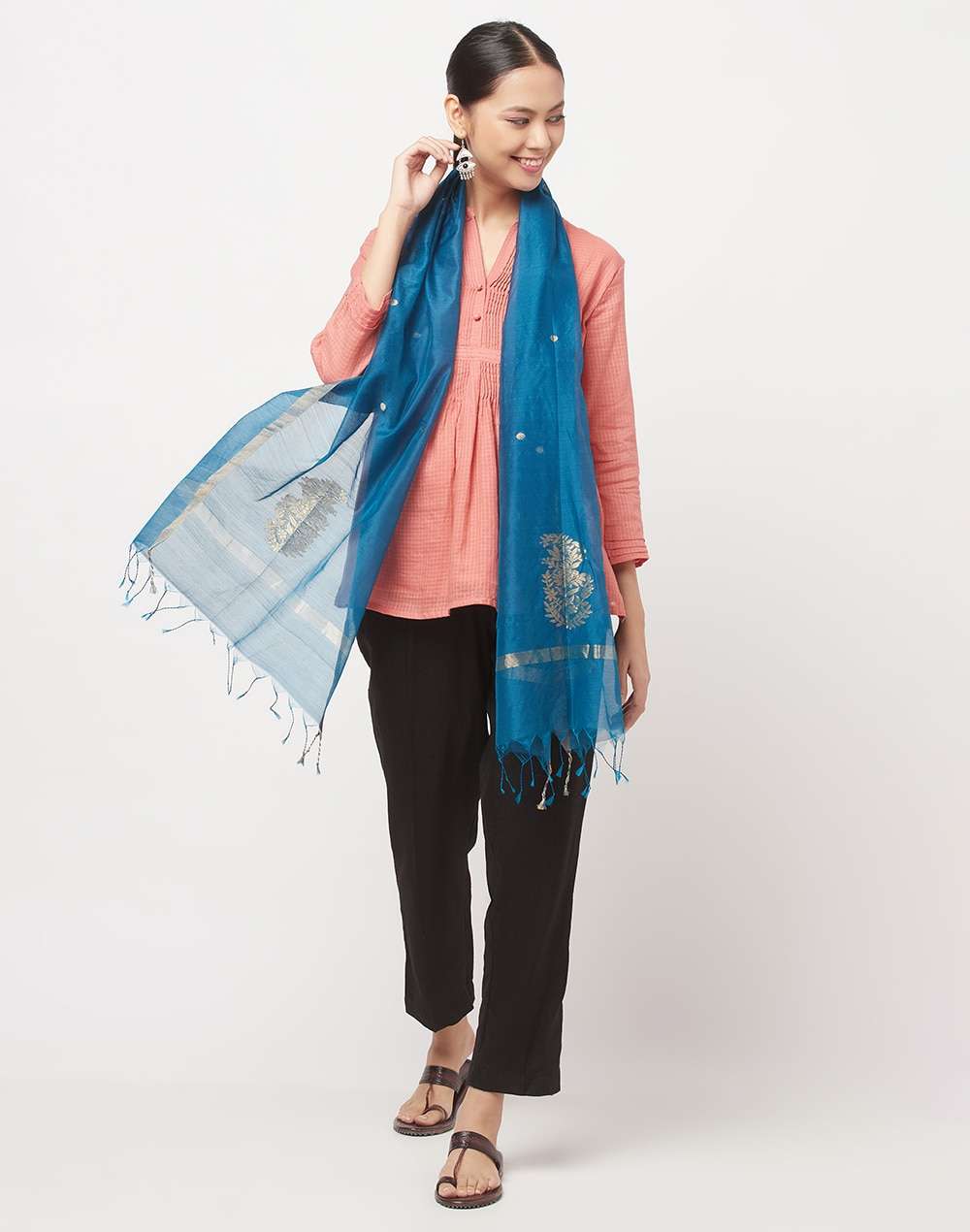 Cotton Silk Woven Chanderi Stole