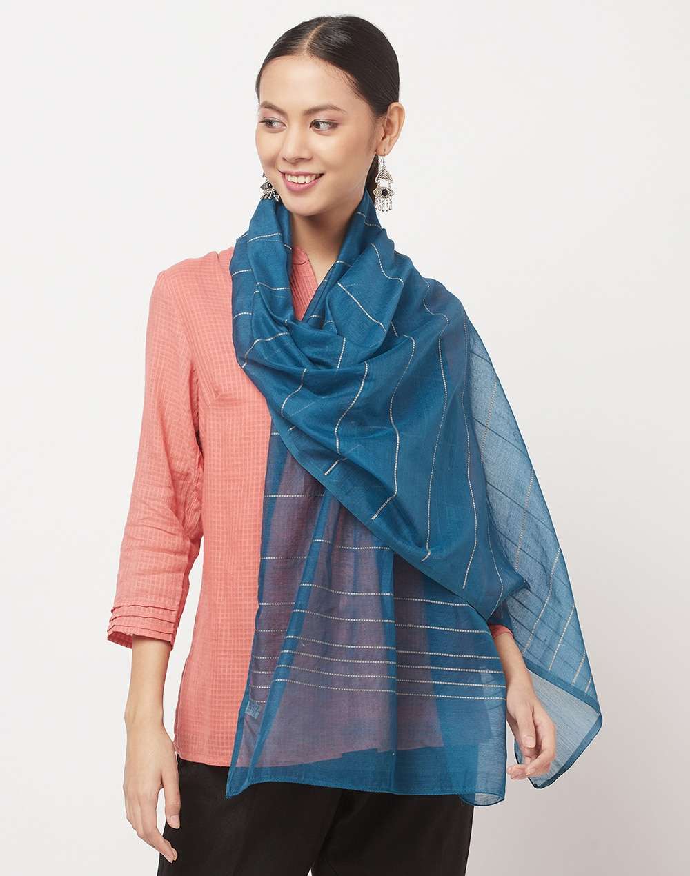 Cotton Silk Woven Chanderi Stole
