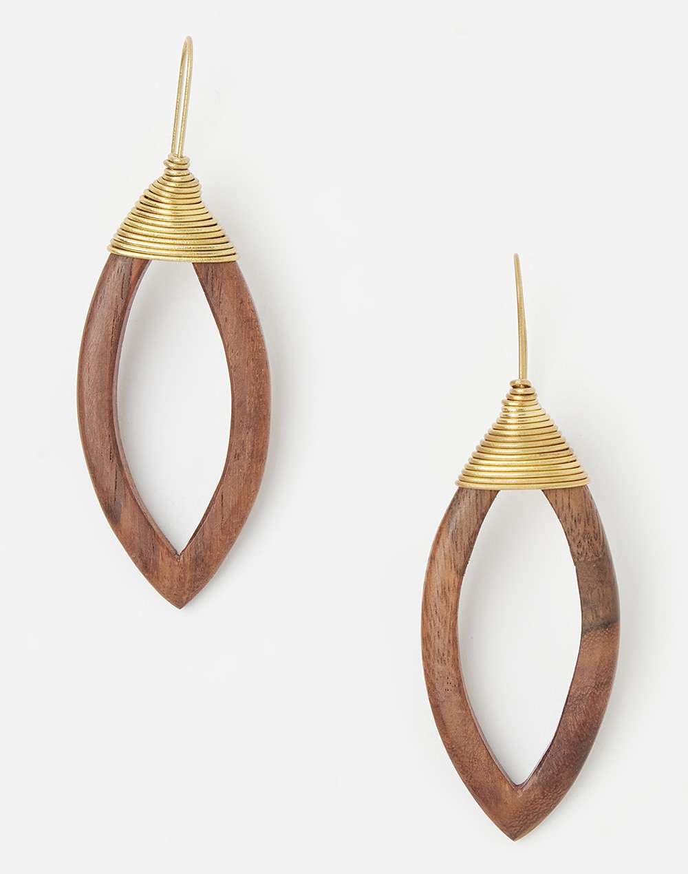 Wooden Brown Dangler Earring