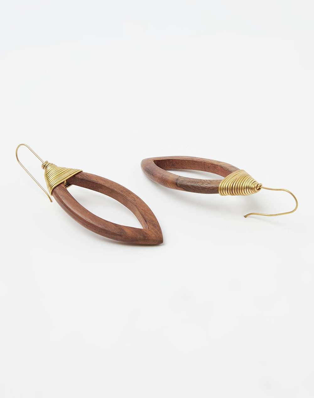 Wooden Brown Dangler Earring