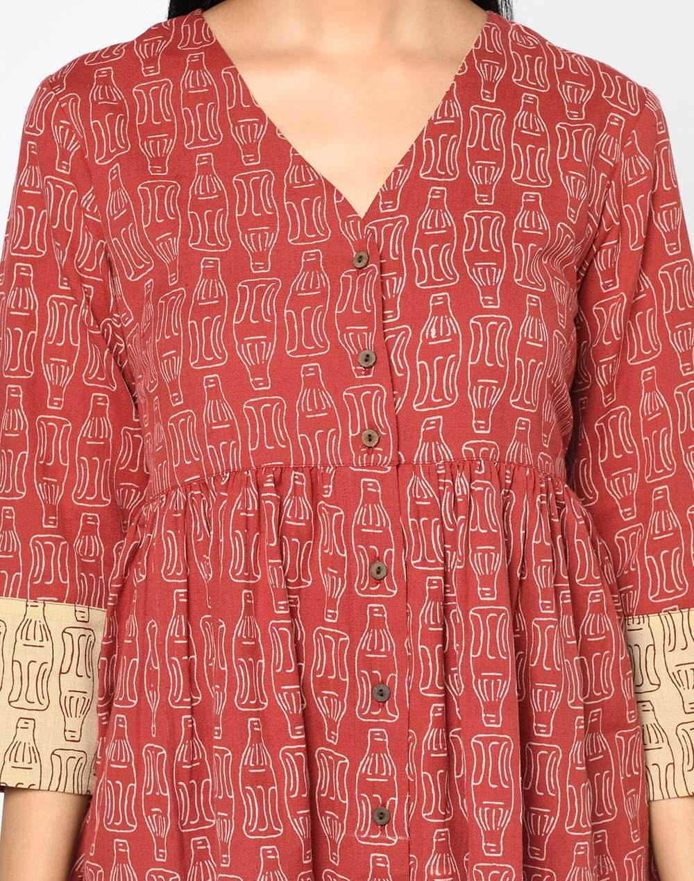 Cotton Linen Flax Printed Dress