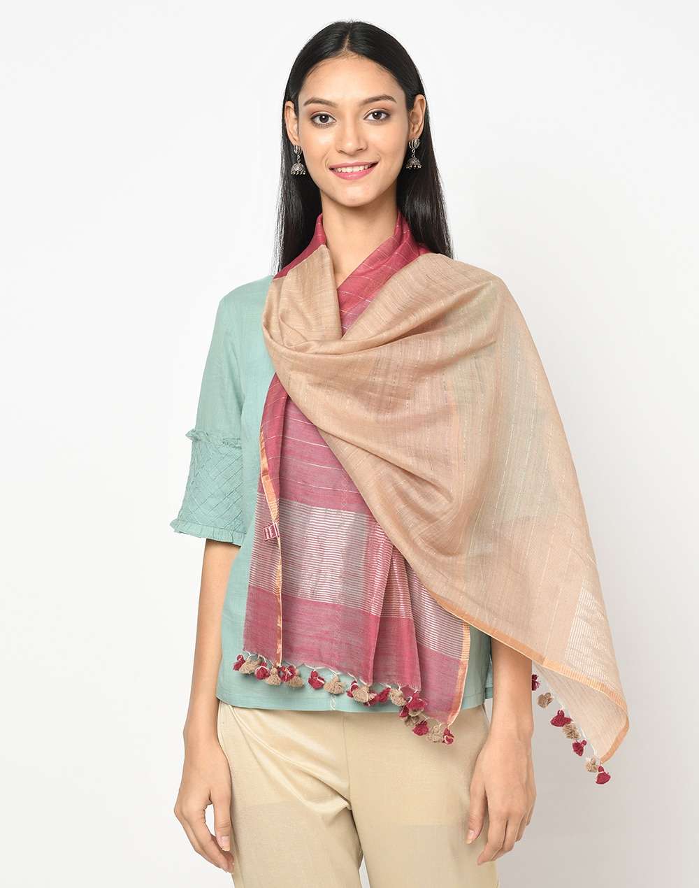 Cotton Silk Loom Woven Stole