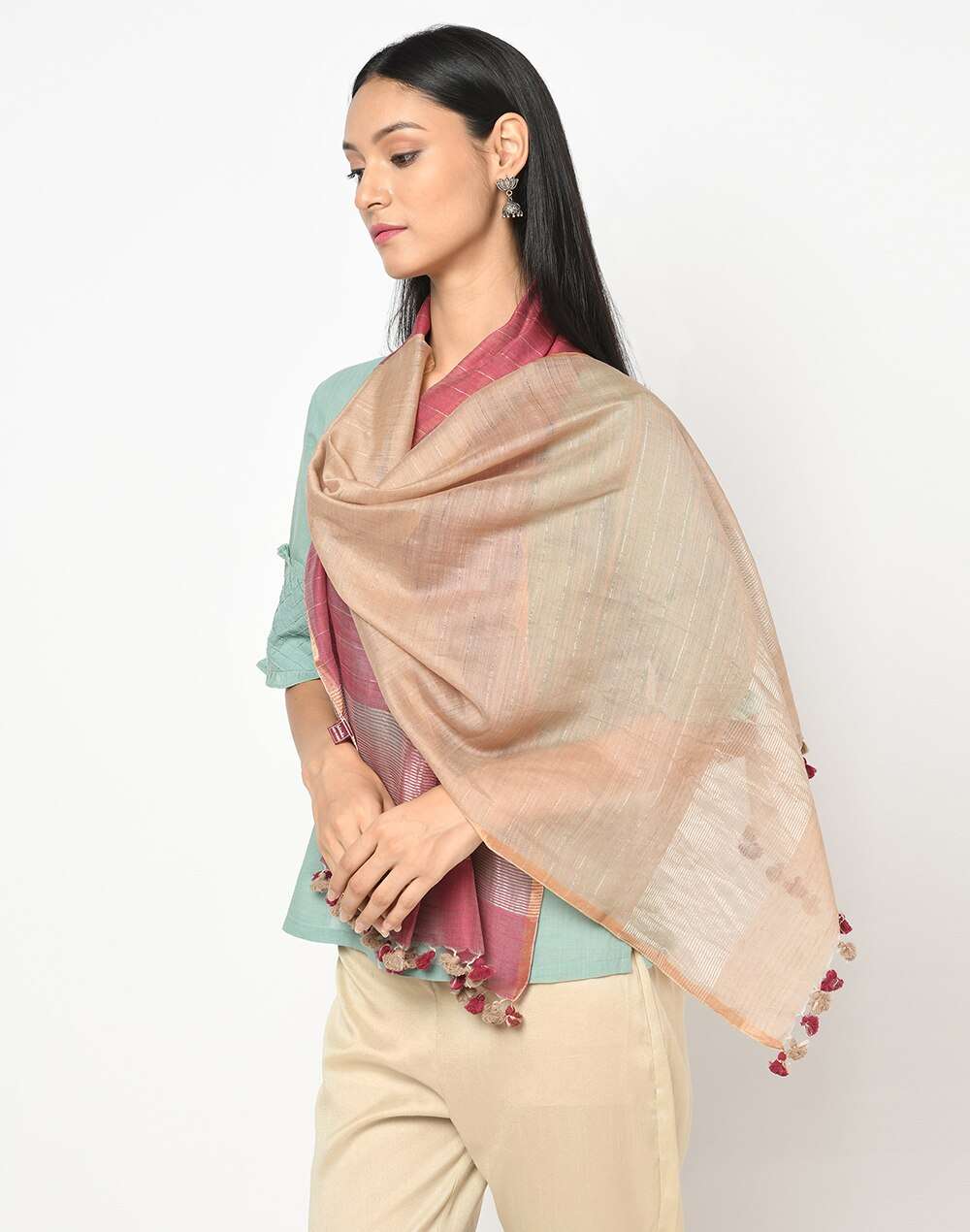 Cotton Silk Loom Woven Stole