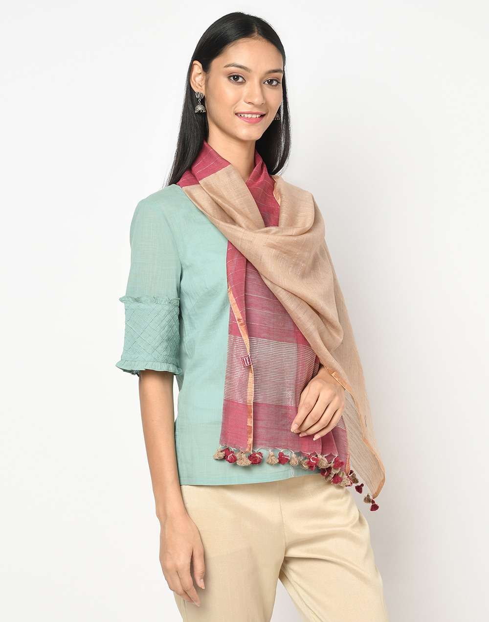 Cotton Silk Loom Woven Stole