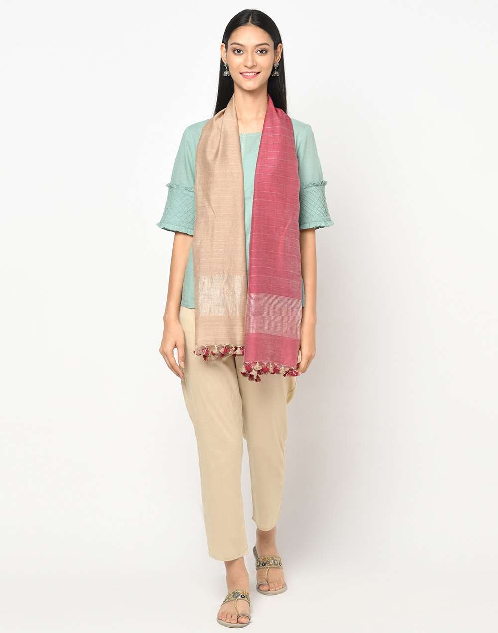 Cotton Silk Loom Woven Stole
