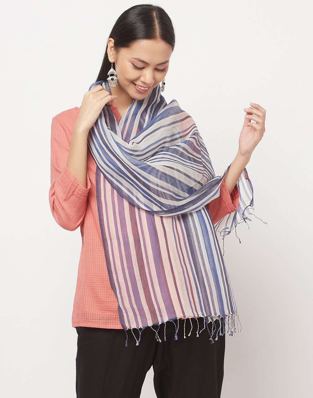 Cotton Silk Loom Woven Stole