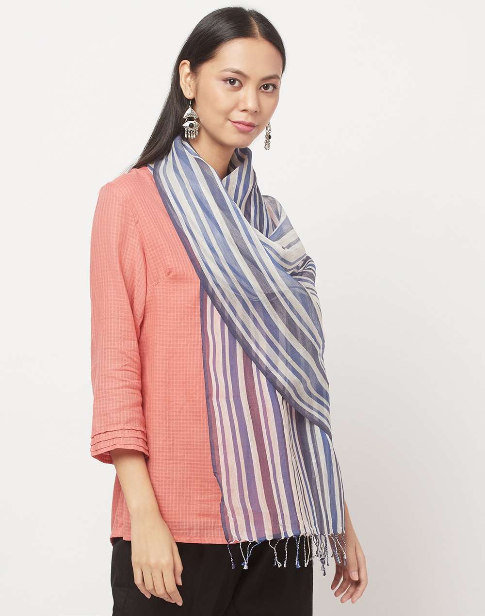 Cotton Silk Loom Woven Stole
