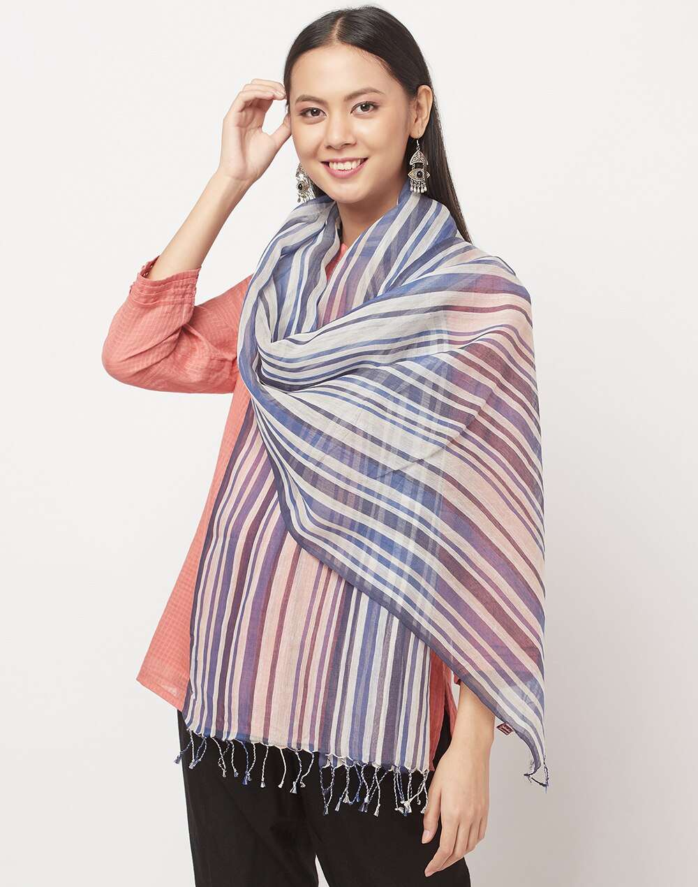 Cotton Silk Loom Woven Stole