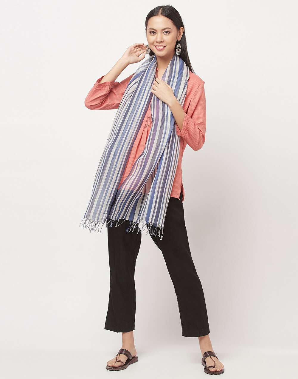 Cotton Silk Loom Woven Stole