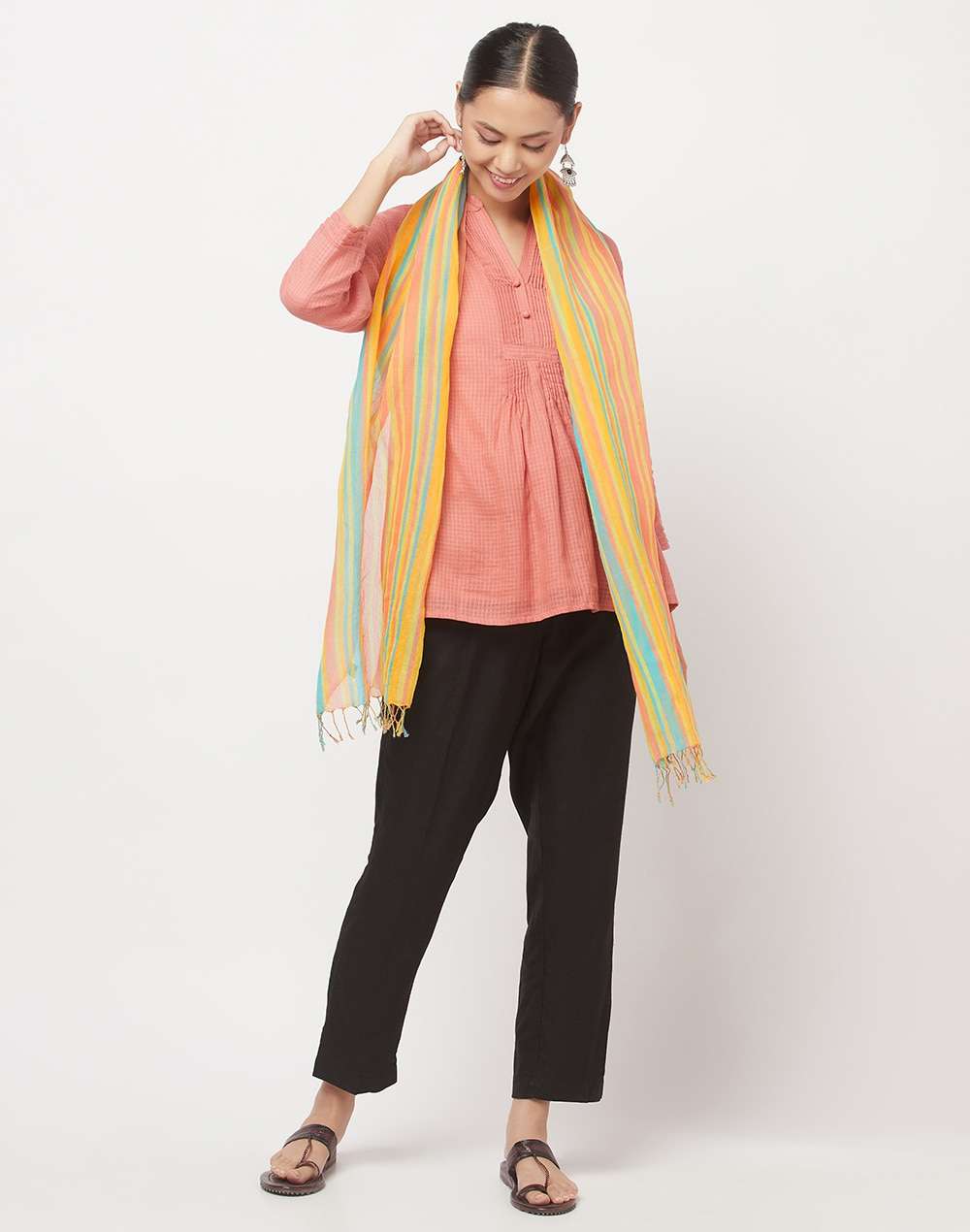 Cotton Silk Loom Woven Stole