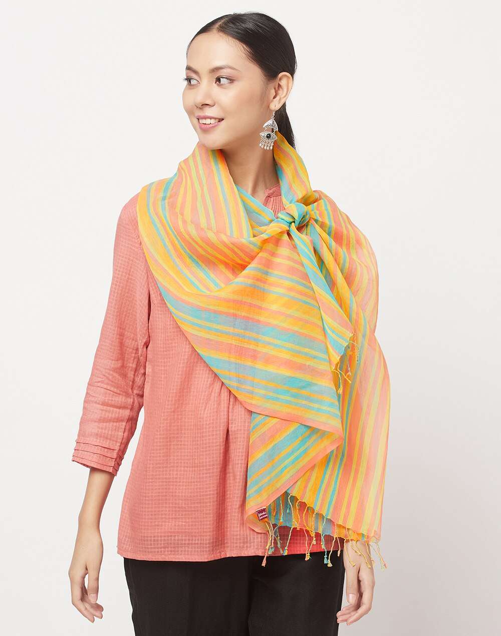 Cotton Silk Loom Woven Stole