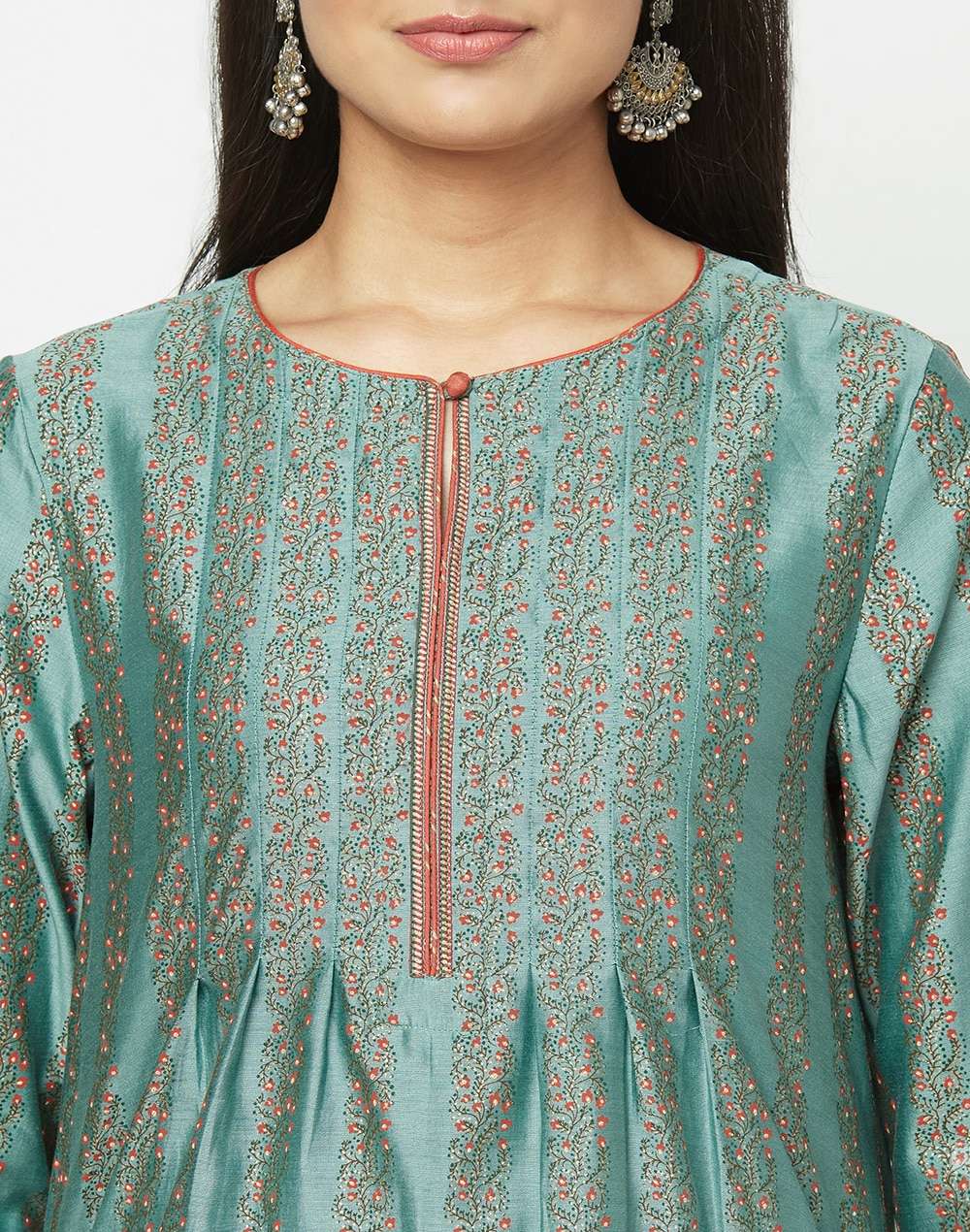 Cotton Silk Printed Long Kurta