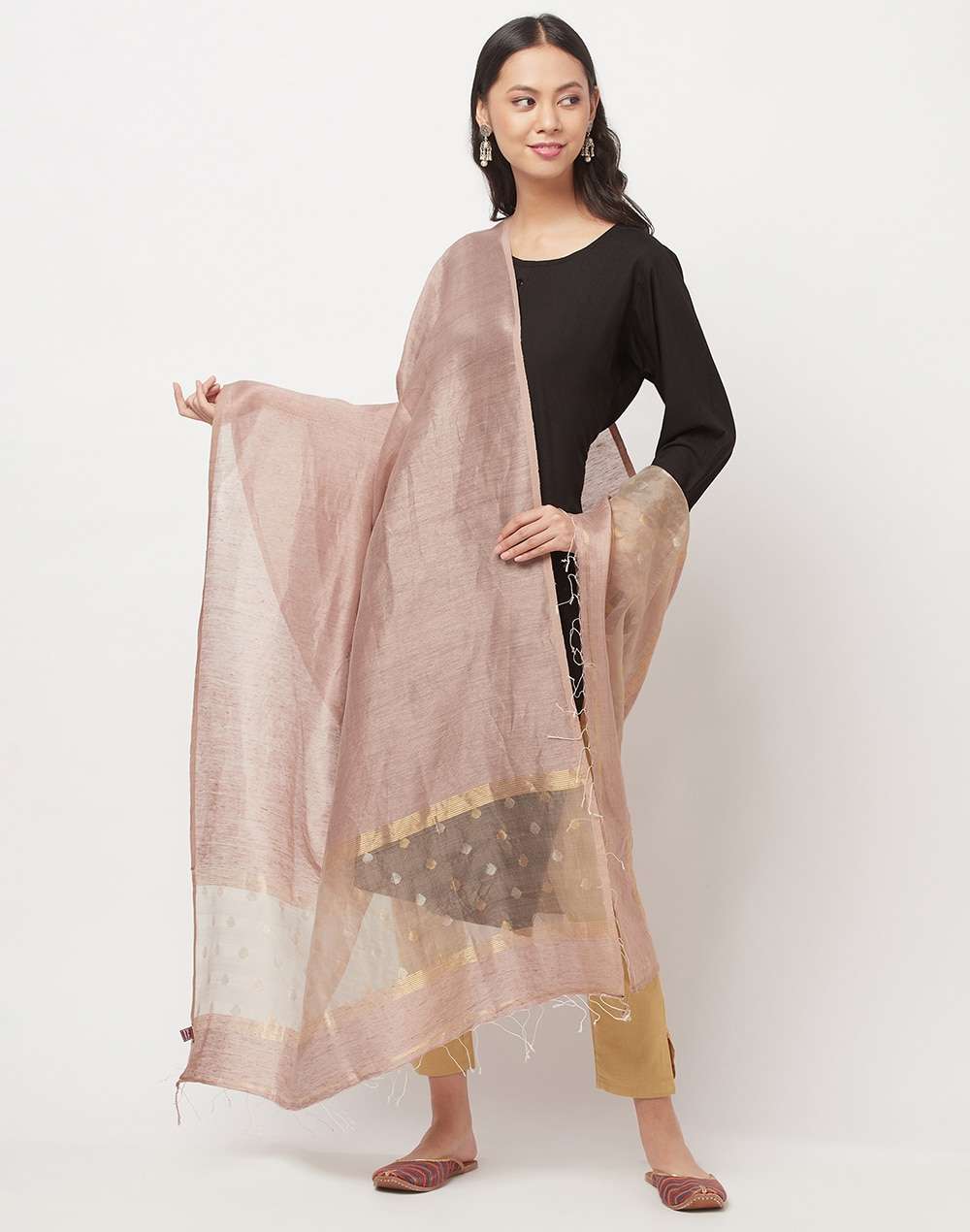 Linen Silk Woven Jamdani Dupatta
