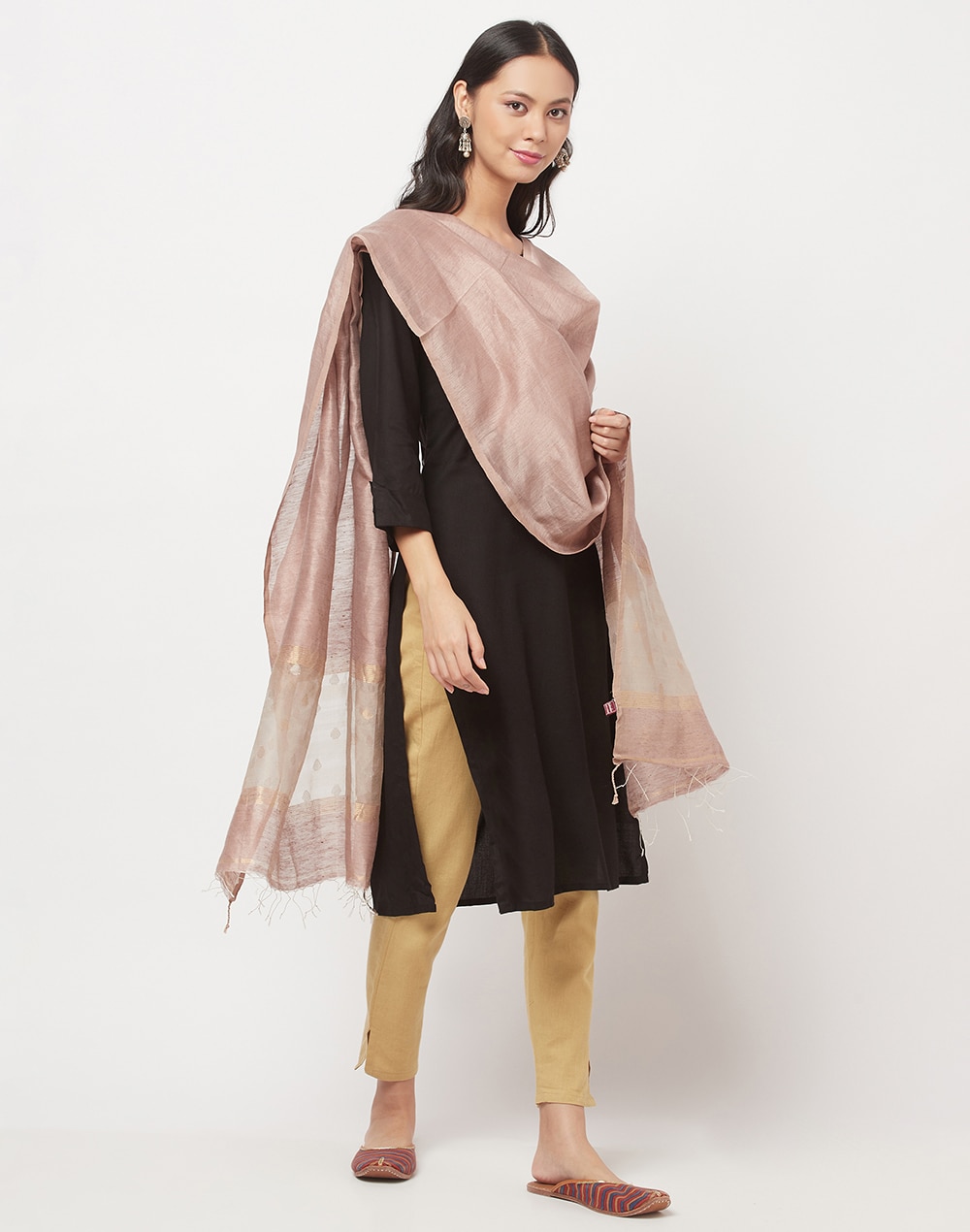 Linen Silk Woven Jamdani Dupatta