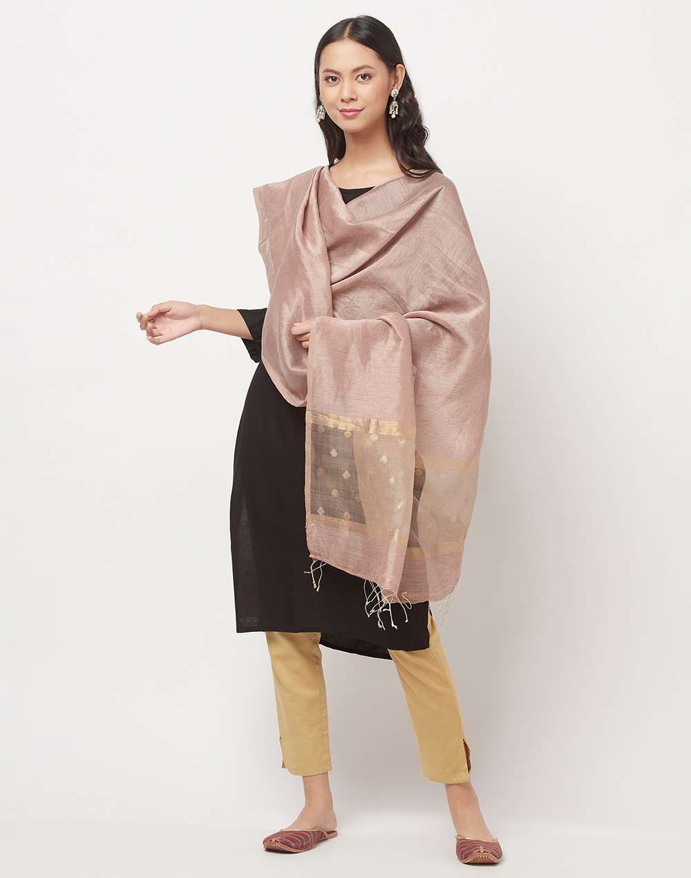 Linen Silk Woven Jamdani Dupatta