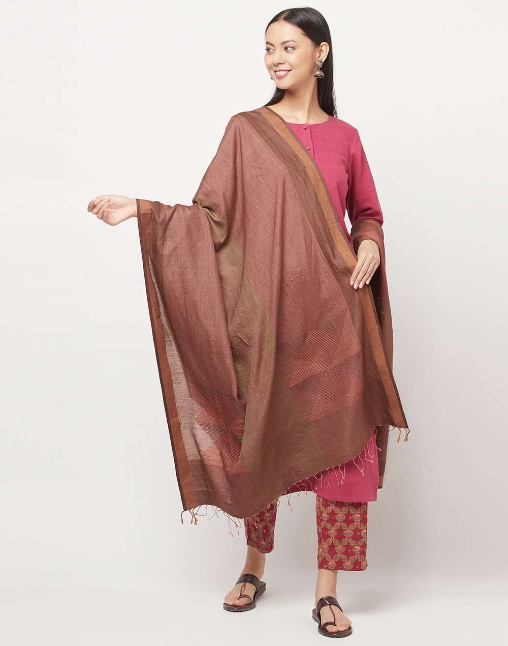 Cotton Silk Woven Jamdani Dupatta