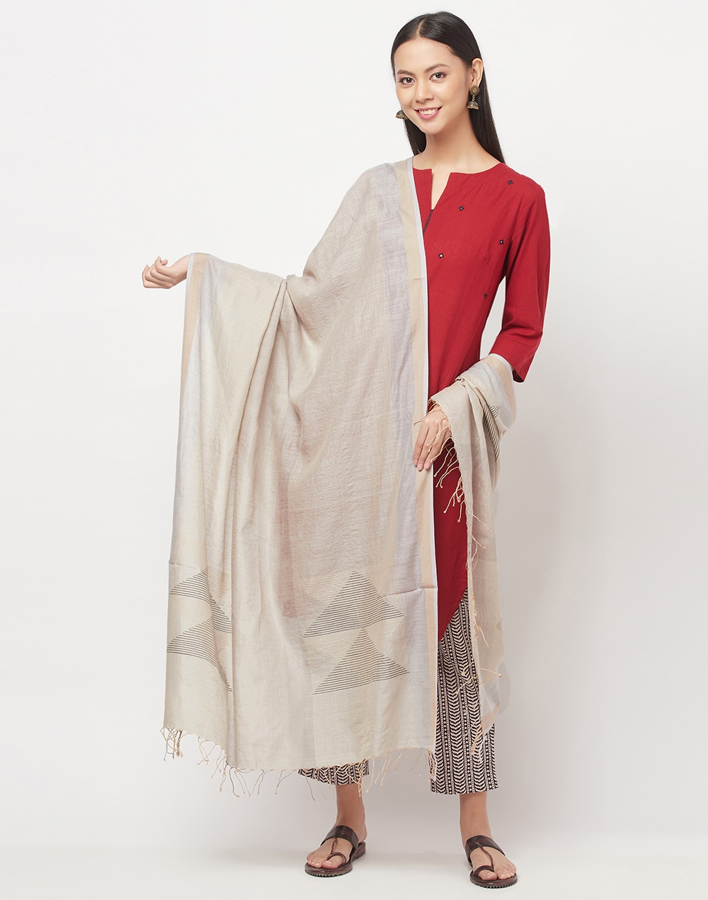 Cotton Silk Woven Jamdani Dupatta