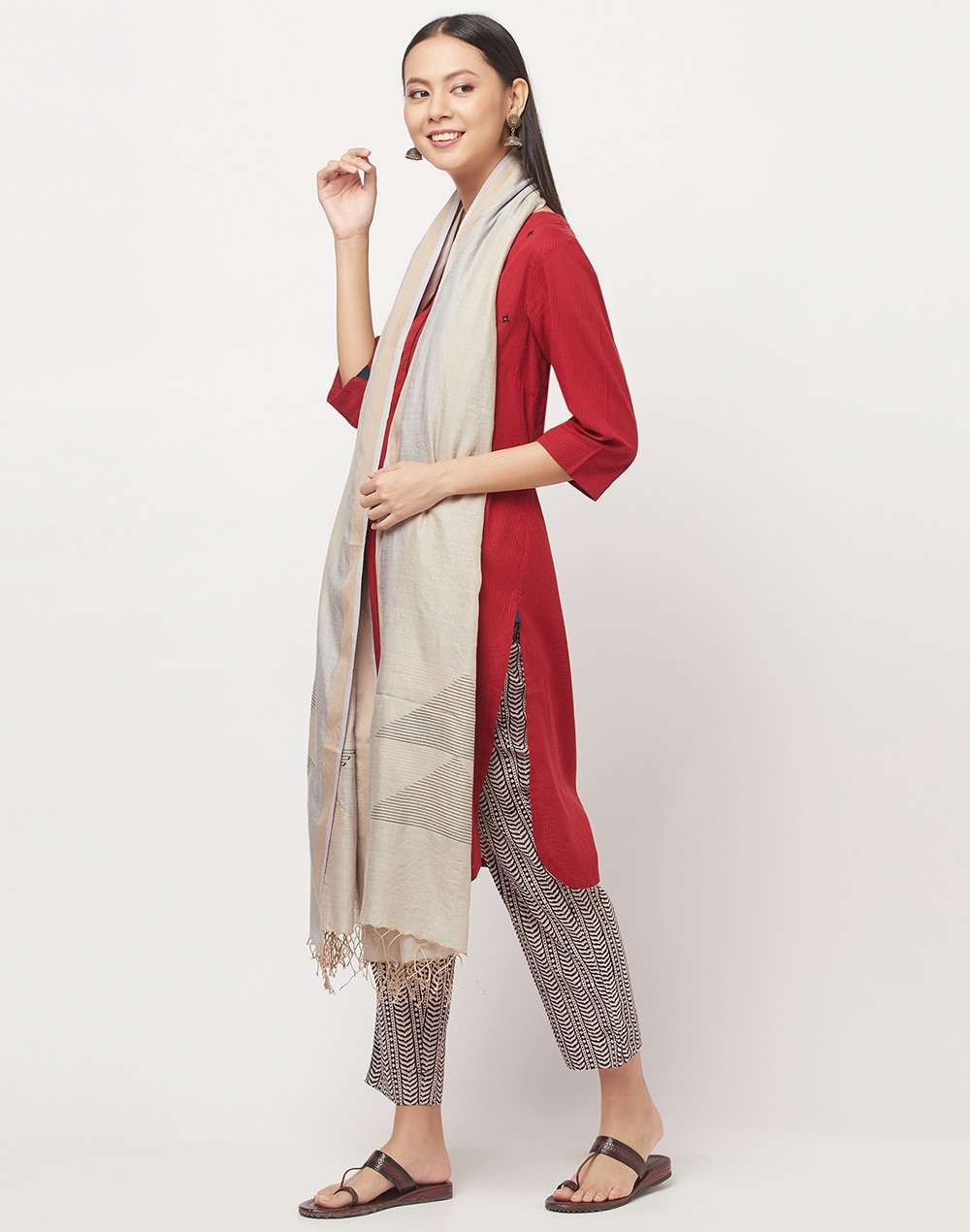 Cotton Silk Woven Jamdani Dupatta