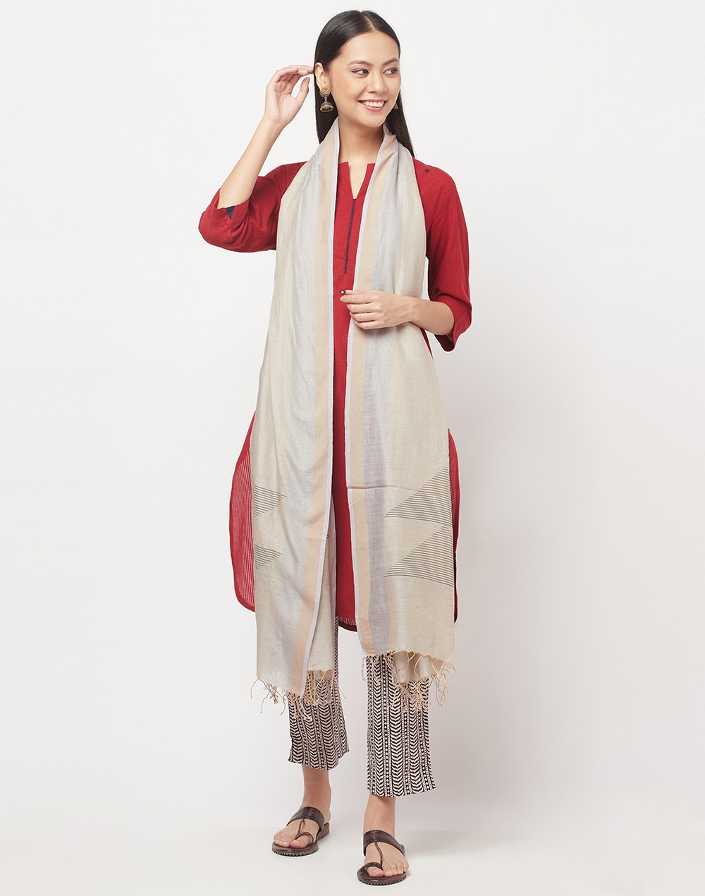 Cotton Silk Woven Jamdani Dupatta
