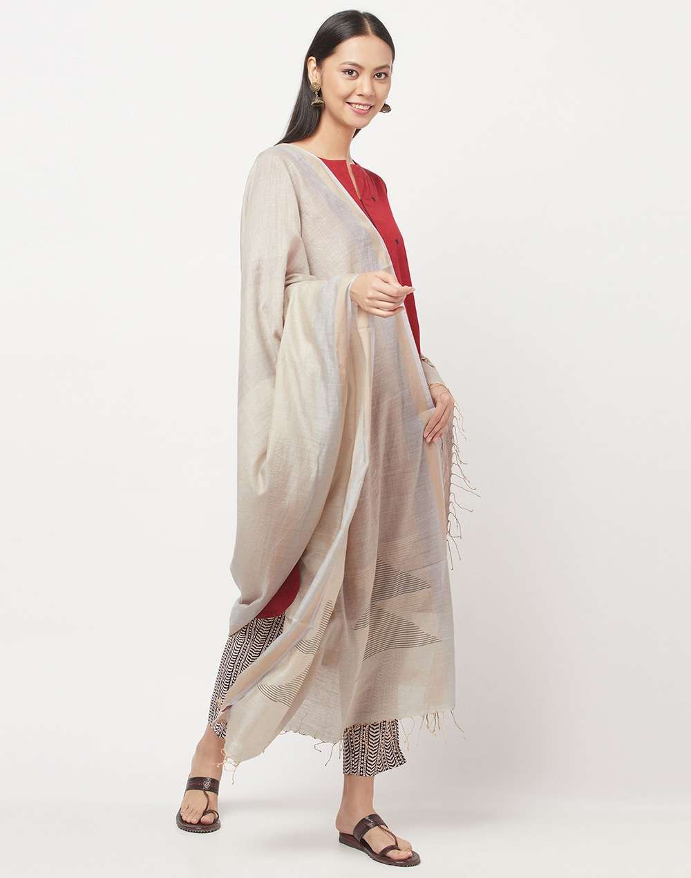 Cotton Silk Woven Jamdani Dupatta