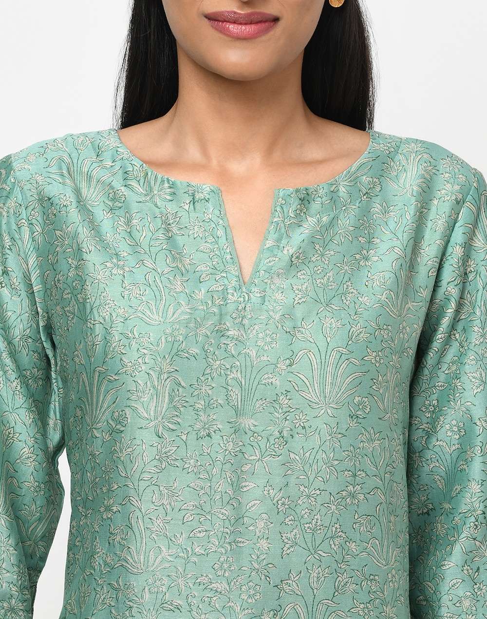 Cotton Silk Block Printed Long Kurta
