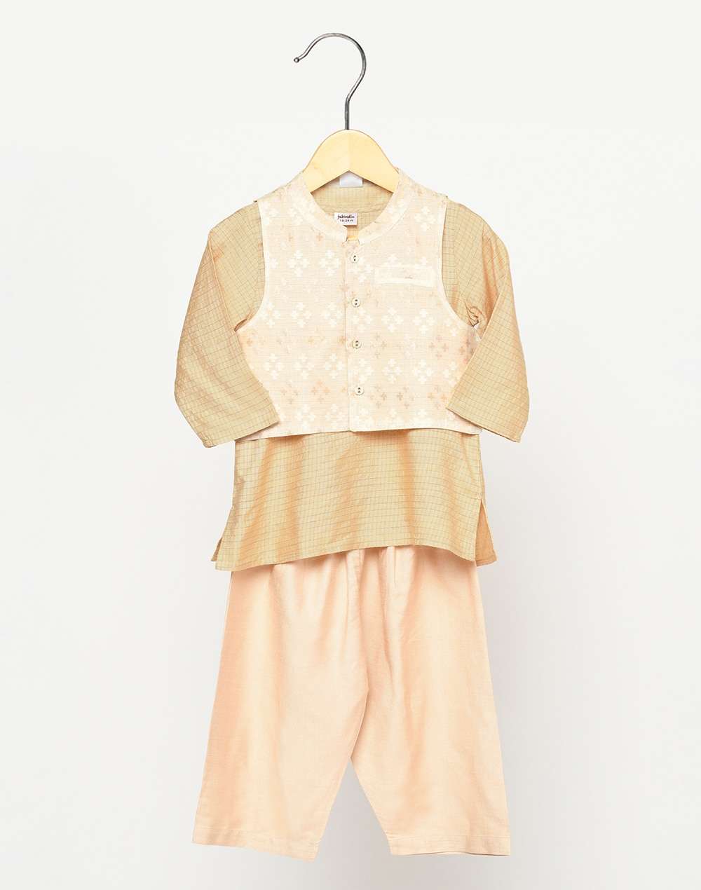 Viscose Mix Zari Checks Kurta Set