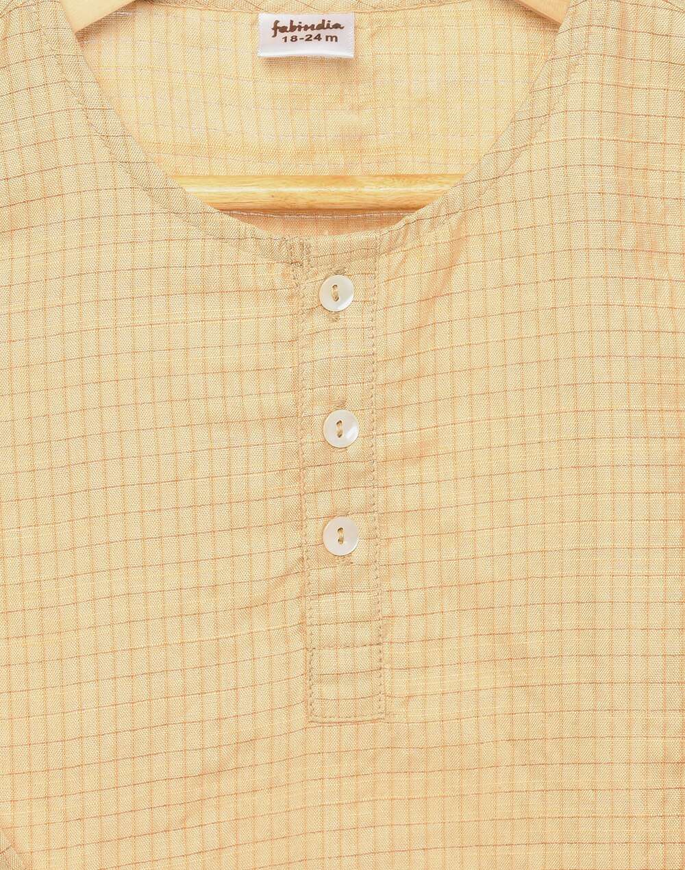 Viscose Mix Zari Checks Kurta Set