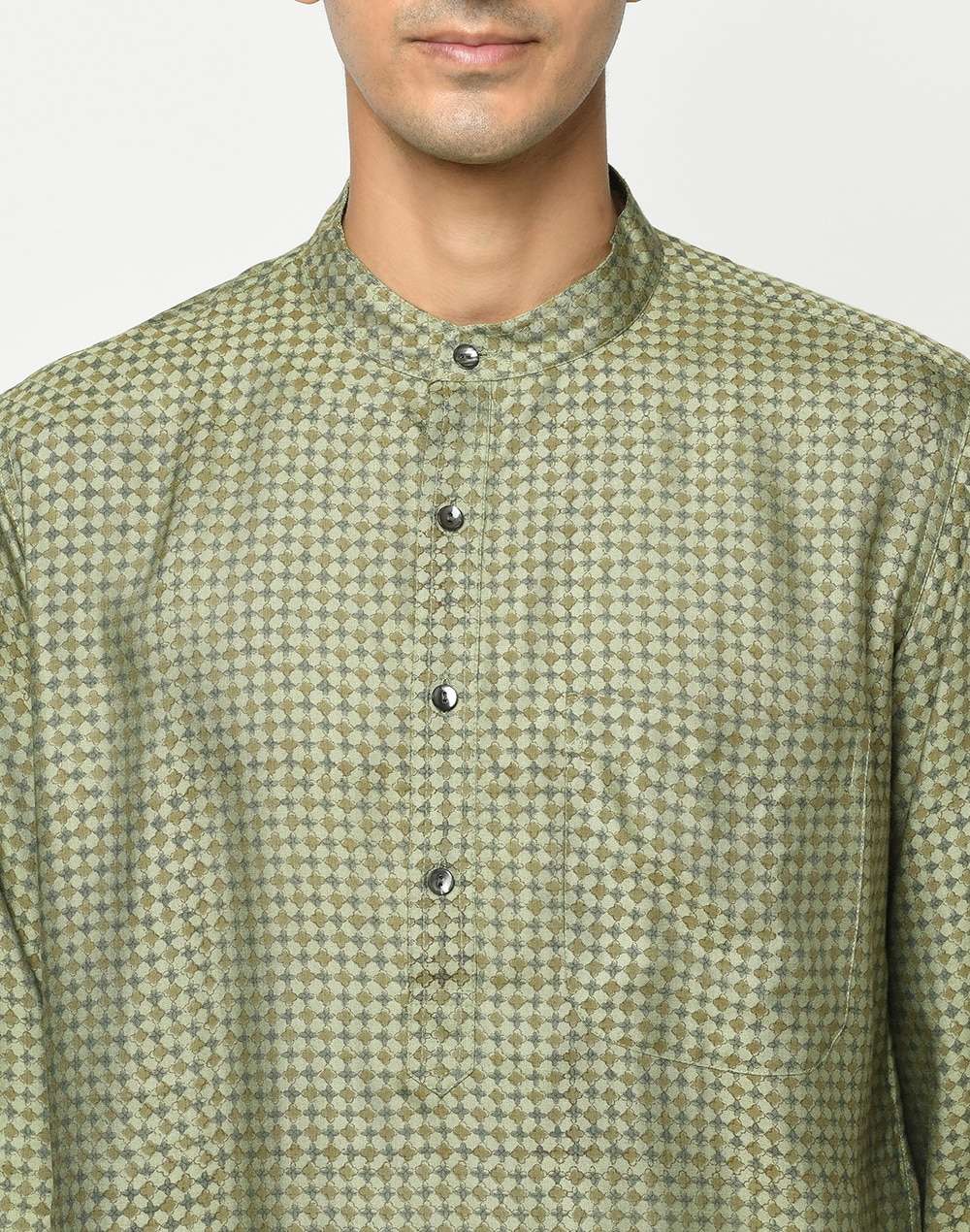 Viscose Tussar Printed Slim Fit Kurta