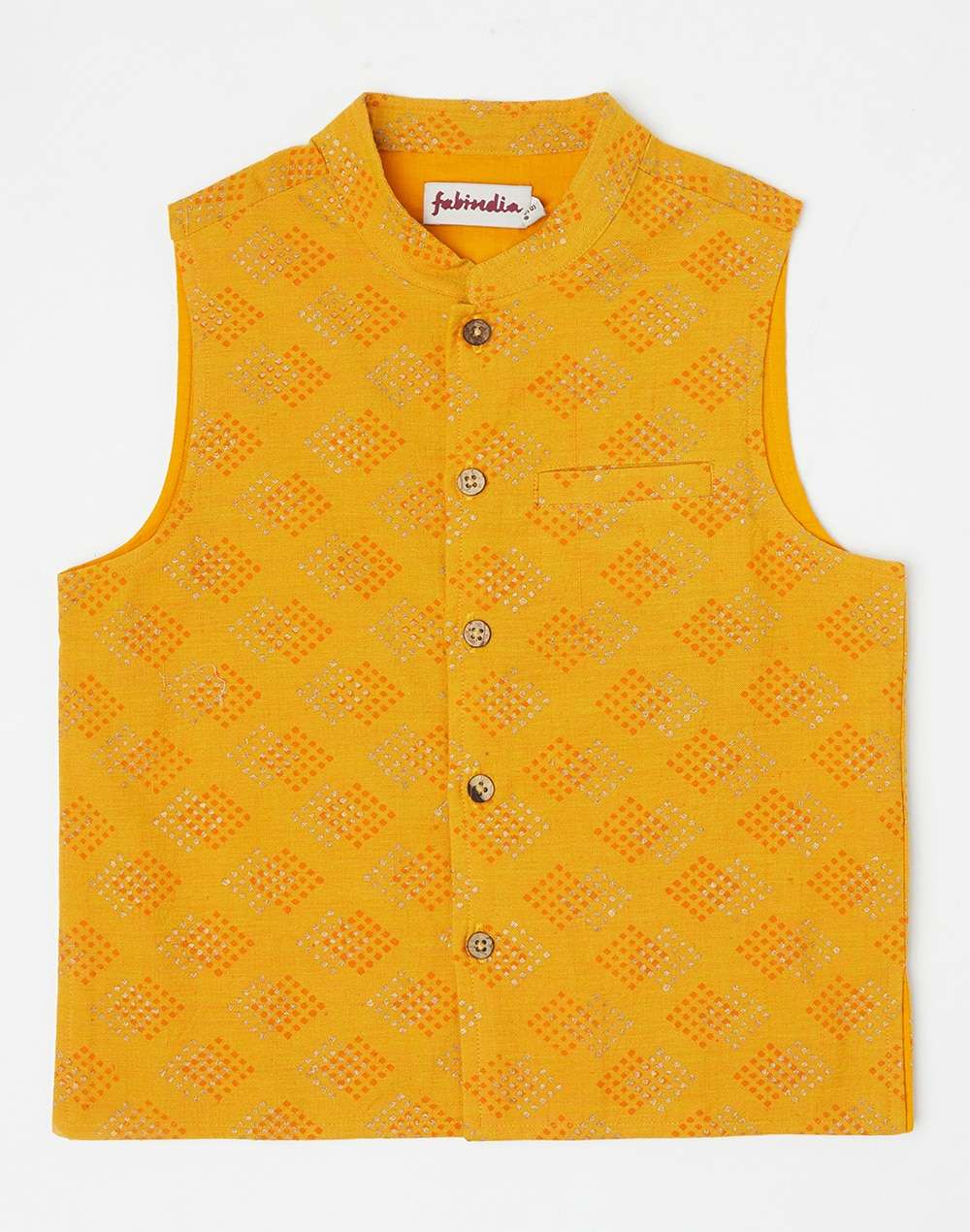 Cotton Bana Printed Nehru Jacket