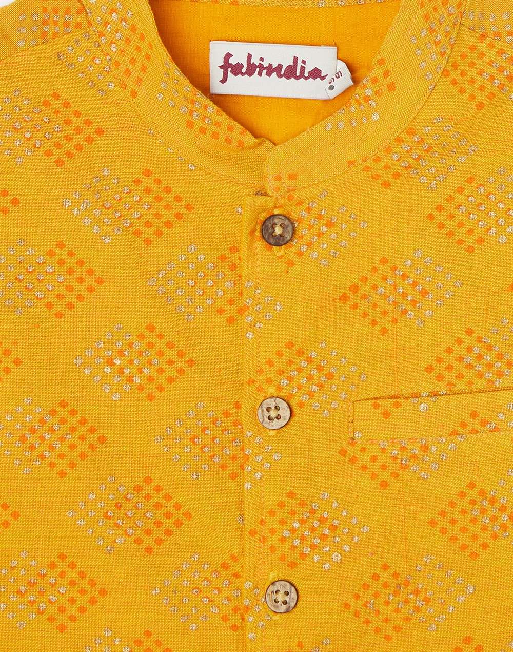 Cotton Bana Printed Nehru Jacket