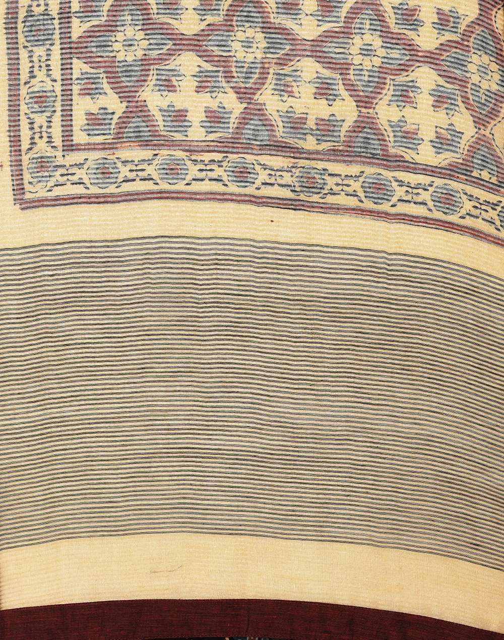 Cotton Silk Ajrakh Printed Dupatta
