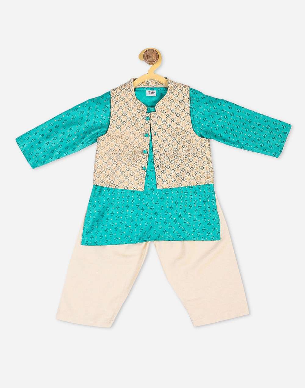 Viscose Tussar Block Printed Kurta Set
