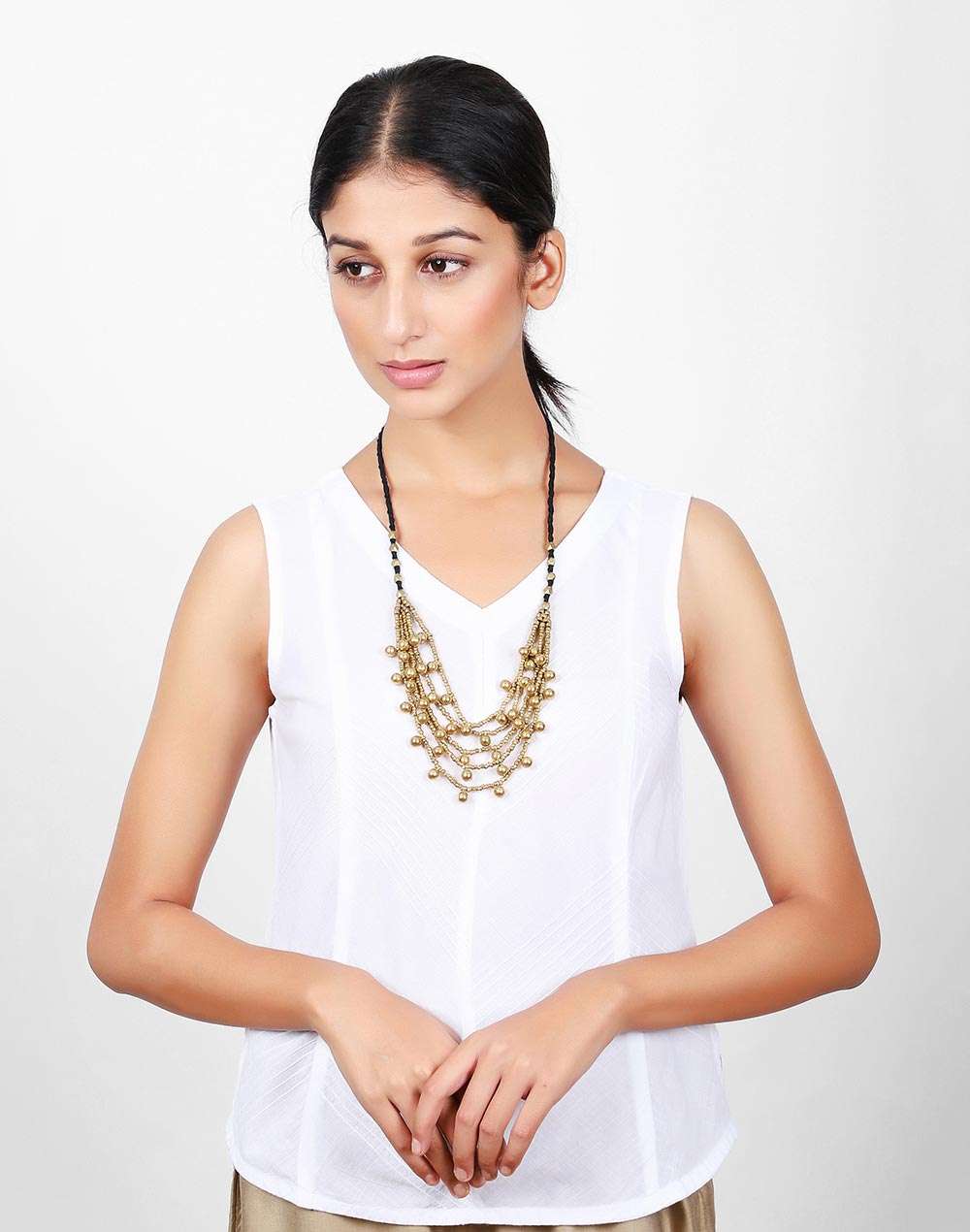 Metal Golden Dangler Necklace