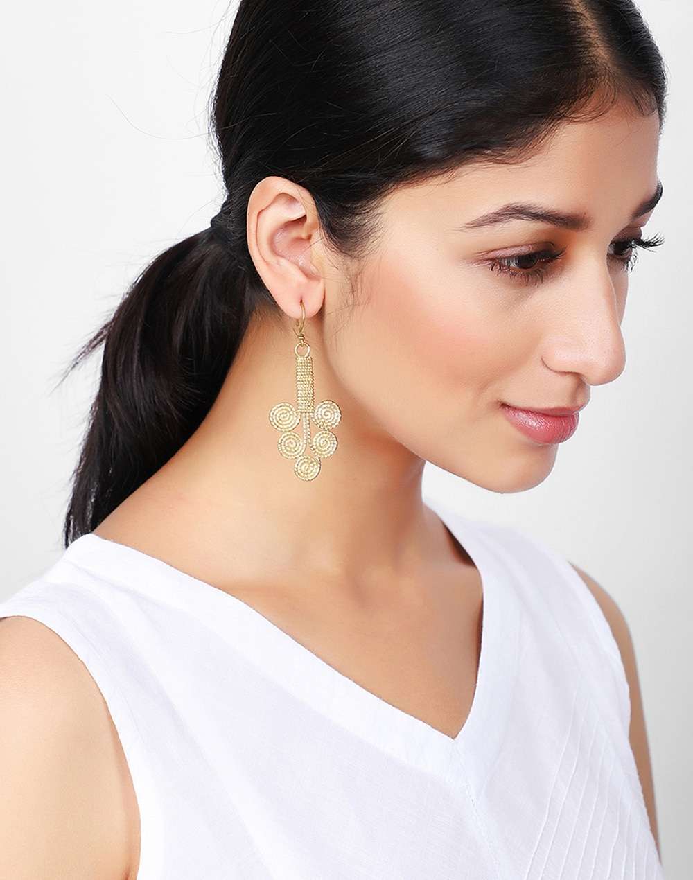 Metal Golden Plated Dangler Earring