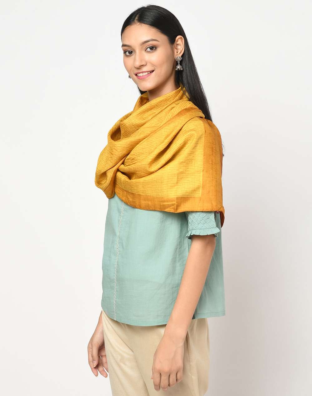 Silk Tussar Block Printed Stole