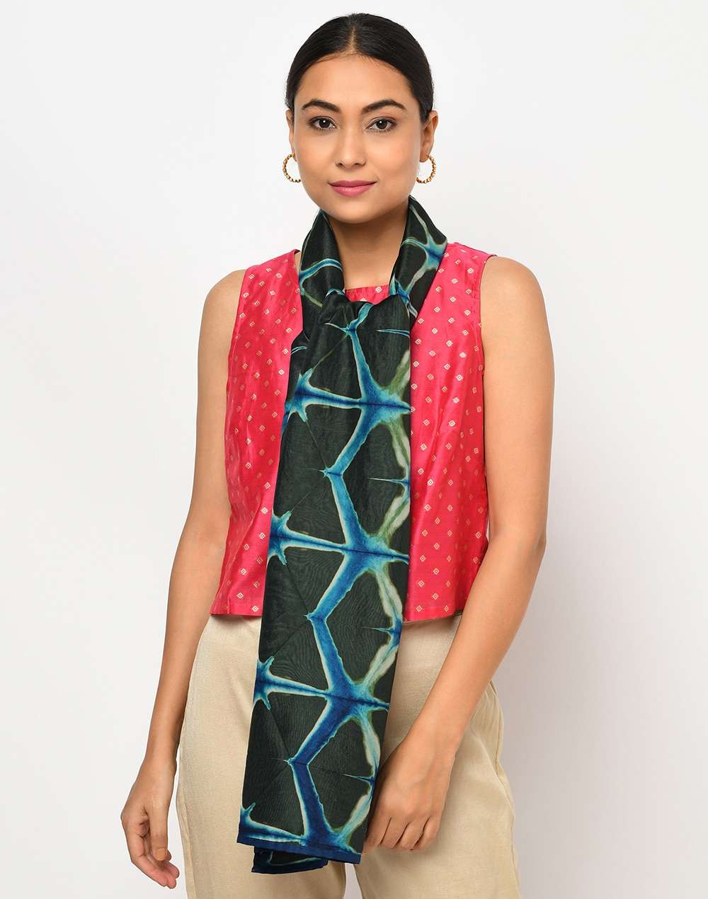 Silk Tie And Dye Shibori Stole