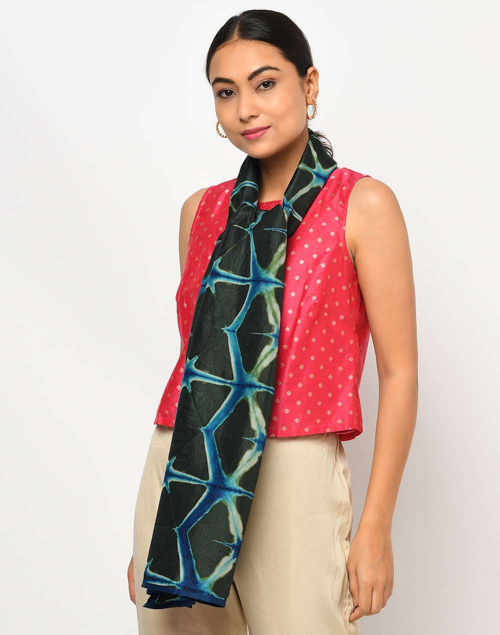 Silk Tie And Dye Shibori Stole
