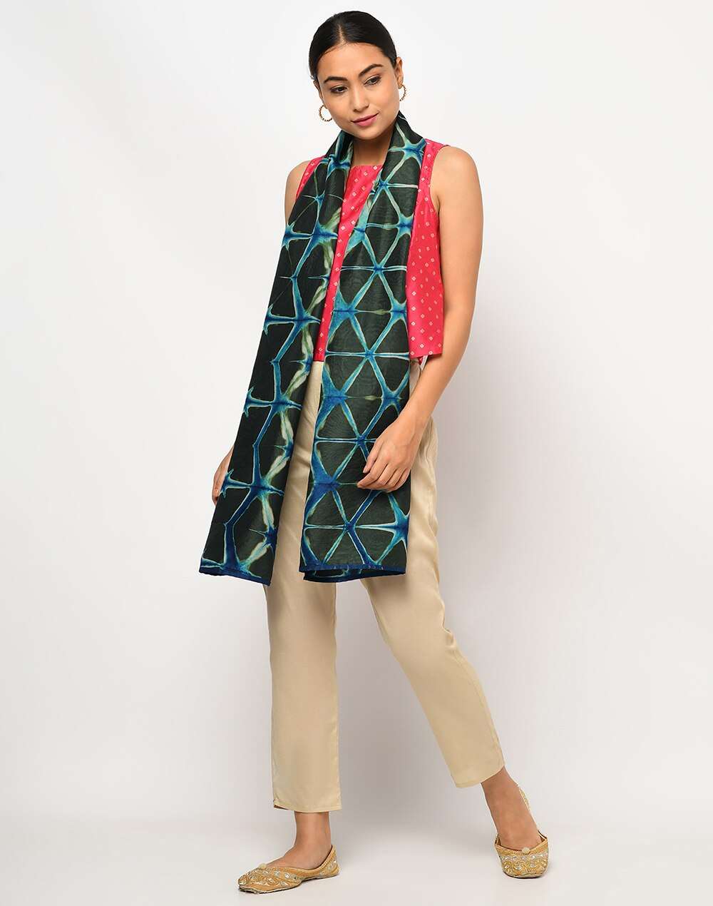 Silk Tie And Dye Shibori Stole