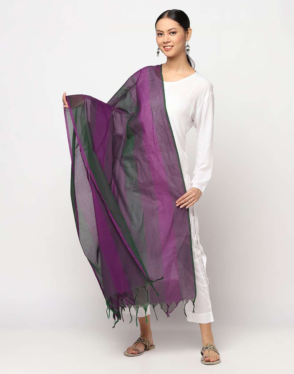 Cotton Mull Loom Graded Dupatta