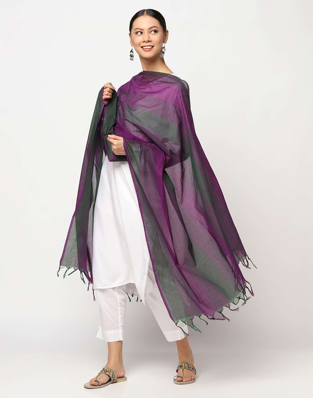Cotton Mull Loom Graded Dupatta