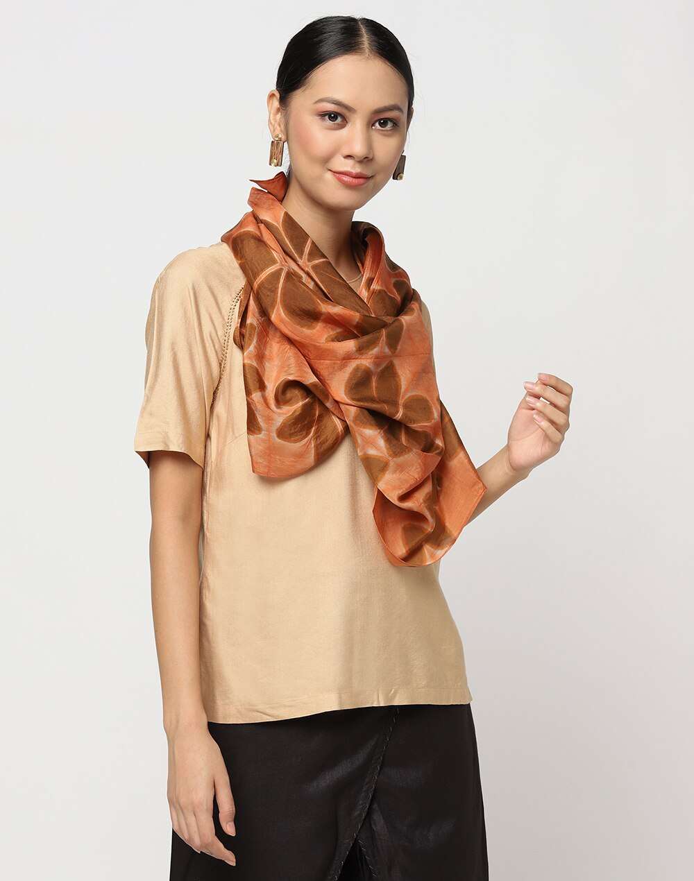 Silk Tabby Tie And Dye Shibori Stole