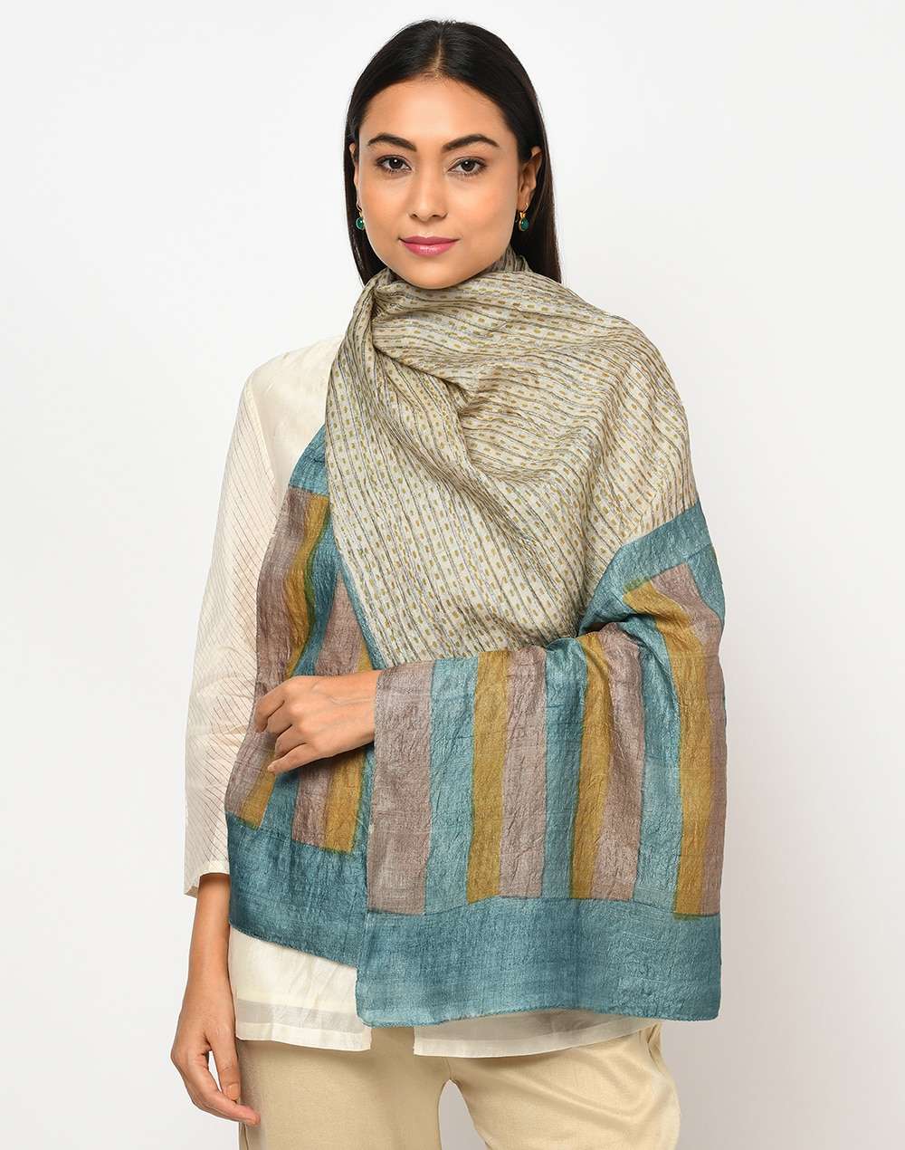 Silk Tussar Printed Stole