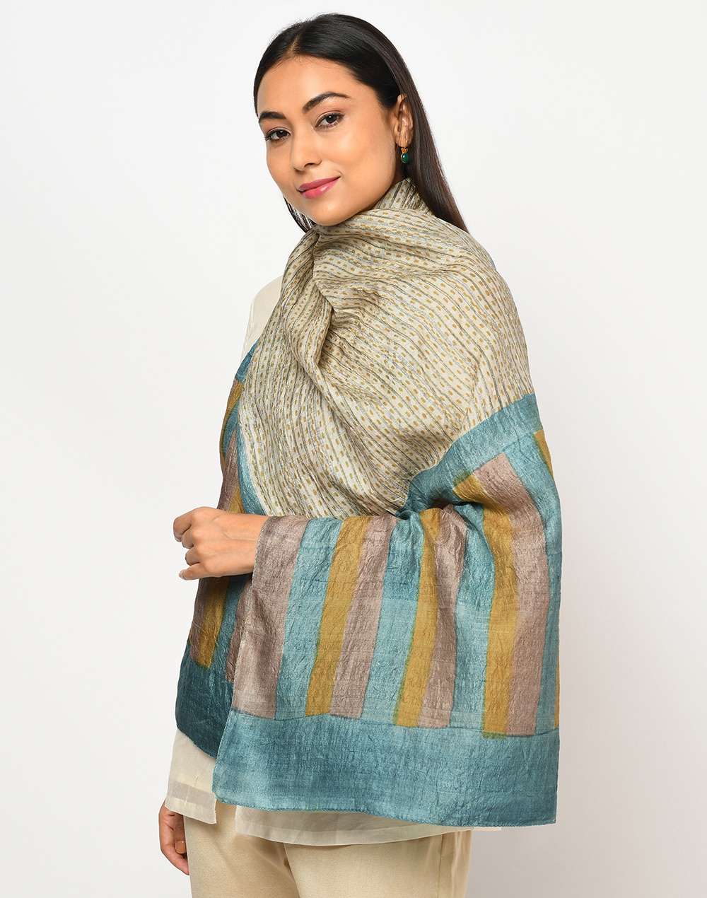 Silk Tussar Printed Stole