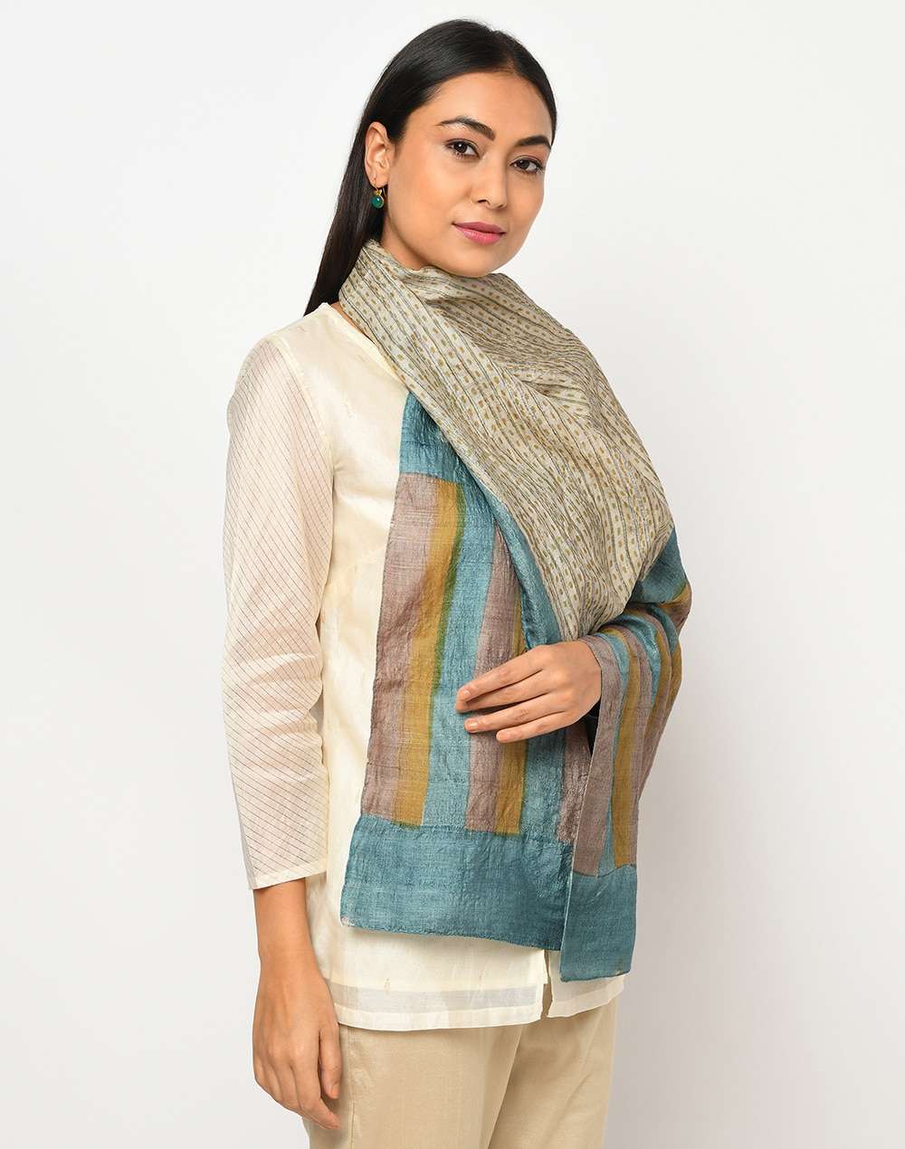 Silk Tussar Printed Stole