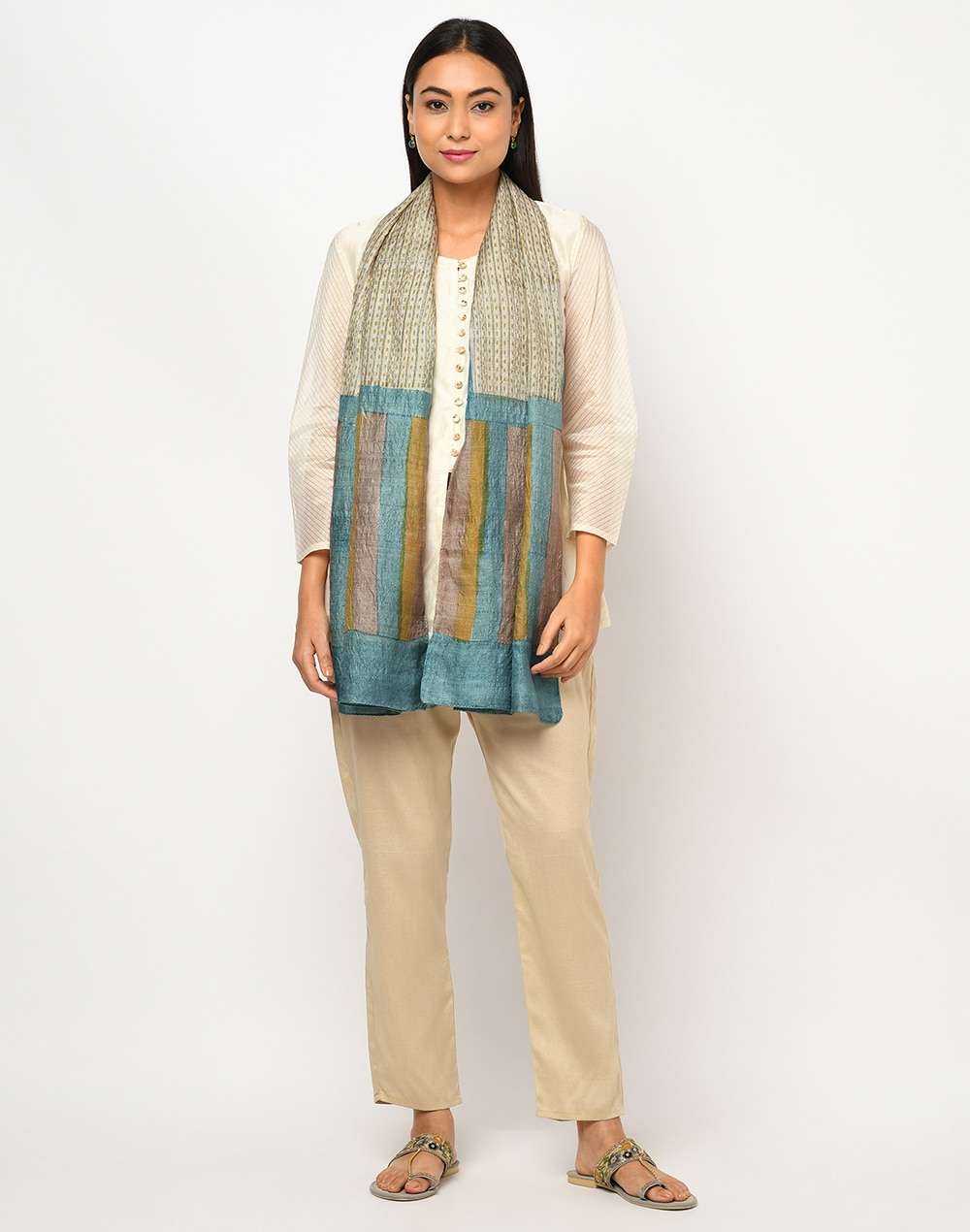 Silk Tussar Printed Stole